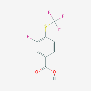 molecular formula C8H4F4O2S B3221839 3-Fluoro-4-((trifluoromethyl)thio)benzoic acid CAS No. 1208080-44-7