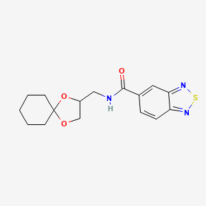 molecular formula C16H19N3O3S B3221916 N-({1,4-dioxaspiro[4.5]decan-2-yl}methyl)-2,1,3-benzothiadiazole-5-carboxamide CAS No. 1209225-36-4