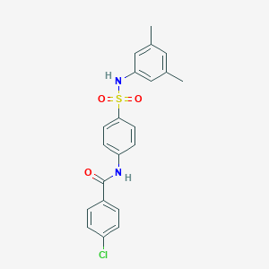 molecular formula C21H19ClN2O3S B322198 4-chloro-N-[4-[(3,5-dimethylphenyl)sulfamoyl]phenyl]benzamide 
