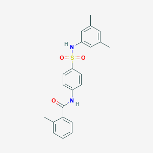 molecular formula C22H22N2O3S B322206 N-[4-[(3,5-dimethylphenyl)sulfamoyl]phenyl]-2-methylbenzamide 