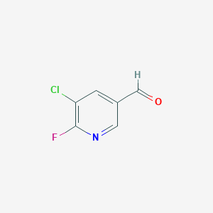 molecular formula C6H3ClFNO B3222098 5-CHLORO-6-FLUORO-3-PYRIDINECARBOXALDEHYDE CAS No. 1211515-52-4