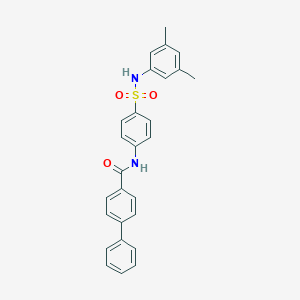molecular formula C27H24N2O3S B322212 N-{4-[(3,5-dimethylanilino)sulfonyl]phenyl}[1,1'-biphenyl]-4-carboxamide 