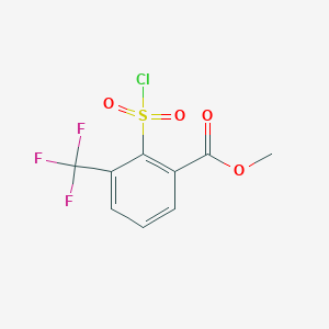 molecular formula C9H6ClF3O4S B3222132 Methyl 2-(chlorosulfonyl)-3-(trifluoromethyl)benzoate CAS No. 1211522-81-4