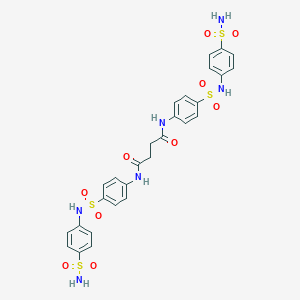 molecular formula C28H28N6O10S4 B322217 N,N'-bis[4-[(4-sulfamoylphenyl)sulfamoyl]phenyl]butanediamide 