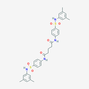 molecular formula C33H36N4O6S2 B322220 N,N'-bis[4-[(3,5-dimethylphenyl)sulfamoyl]phenyl]pentanediamide 