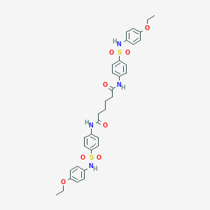 molecular formula C34H38N4O8S2 B322221 N,N'-bis[4-[(4-ethoxyphenyl)sulfamoyl]phenyl]hexanediamide 