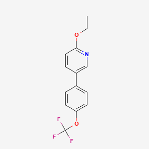 molecular formula C14H12F3NO2 B3222260 2-Ethoxy-5-(4-(trifluoromethoxy)phenyl)pyridine CAS No. 121219-87-2