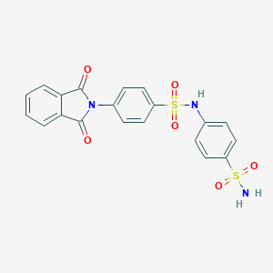 molecular formula C20H15N3O6S2 B322227 N-[4-(aminosulfonyl)phenyl]-4-(1,3-dioxo-1,3-dihydro-2H-isoindol-2-yl)benzenesulfonamide 