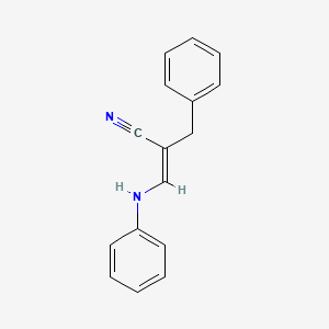molecular formula C16H14N2 B3222296 (E)-2-benzyl-3-(phenylamino)acrylonitrile CAS No. 121242-99-7