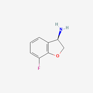 molecular formula C8H8FNO B3222352 (R)-7-Fluoro-2,3-dihydrobenzofuran-3-amine CAS No. 1212960-33-2