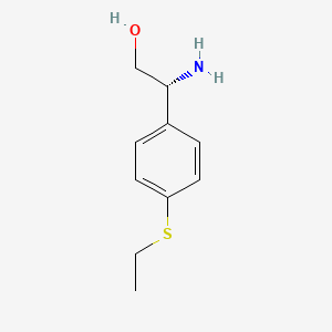 molecular formula C10H15NOS B3222440 (2R)-2-amino-2-[4-(ethylsulfanyl)phenyl]ethan-1-ol CAS No. 1213315-31-1
