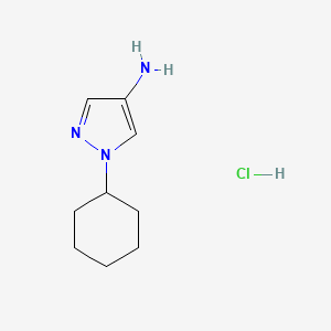 molecular formula C9H16ClN3 B3222901 1-Cyclohexyl-1H-pyrazol-4-amine hydrochloride CAS No. 1215903-49-3