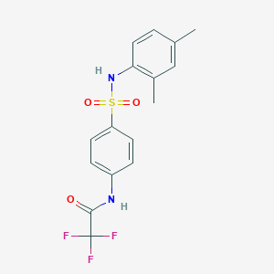 molecular formula C16H15F3N2O3S B322325 N-[4-[(2,4-dimethylphenyl)sulfamoyl]phenyl]-2,2,2-trifluoroacetamide 