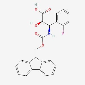molecular formula C24H20FNO5 B3223417 (2R,3R)-3-((((9H-Fluoren-9-yl)methoxy)carbonyl)amino)-3-(2-fluorophenyl)-2-hydroxypropanoic acid CAS No. 1217828-02-8