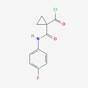 molecular formula C11H9ClFNO2 B3223563 1-[(4-Fluorophenyl)carbamoyl]cyclopropanecarbonyl chloride CAS No. 1219937-98-0