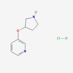molecular formula C9H13ClN2O B3223576 3-(Pyrrolidin-3-yloxy)pyridine hydrochloride CAS No. 1219982-49-6