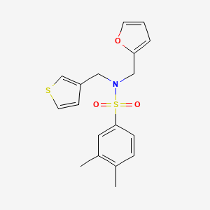 molecular formula C18H19NO3S2 B3223937 N-(furan-2-ylmethyl)-3,4-dimethyl-N-(thiophen-3-ylmethyl)benzenesulfonamide CAS No. 1226431-50-0
