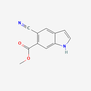 molecular formula C11H8N2O2 B3224063 methyl 5-cyano-1H-indole-6-carboxylate CAS No. 1227267-07-3