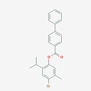 molecular formula C23H21BrO2 B322409 4-bromo-2-isopropyl-5-methylphenyl [1,1'-biphenyl]-4-carboxylate 