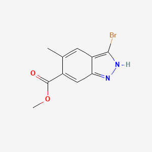 molecular formula C10H9BrN2O2 B3224093 Methyl 3-bromo-5-methyl-1H-indazole-6-carboxylate CAS No. 1227270-52-1