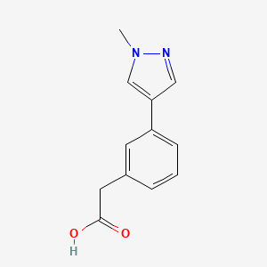 molecular formula C12H12N2O2 B3224133 2-(3-(1-Methyl-1H-pyrazol-4-yl)phenyl)acetic acid CAS No. 1227381-85-2