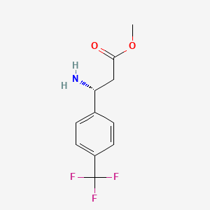 molecular formula C11H12F3NO2 B3224277 METHYL (3R)-3-AMINO-3-[4-(TRIFLUOROMETHYL)PHENYL]PROPANOATE CAS No. 1228543-08-5