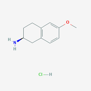 molecular formula C11H16ClNO B3224382 (S)-6-methoxy-2-aminotetralin hydrochloride 