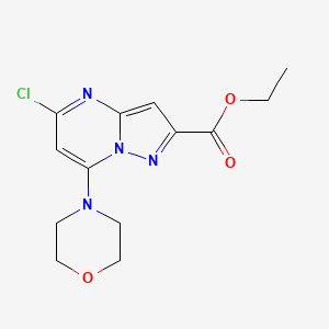 Pyrazolo[1,5-a]pyrimidine-2-carboxylic acid, 5-chloro-7-(4-morpholinyl)-, ethyl ester
