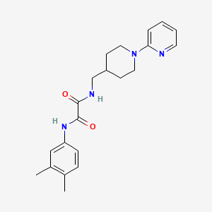 molecular formula C21H26N4O2 B3224565 N'-(3,4-dimethylphenyl)-N-{[1-(pyridin-2-yl)piperidin-4-yl]methyl}ethanediamide CAS No. 1234838-95-9