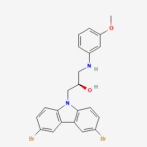 molecular formula C22H20Br2N2O2 B3224645 (R)-1-(3,6-dibromo-9H-carbazol-9-yl)-3-((3-methoxyphenyl)amino)propan-2-ol CAS No. 1235481-41-0