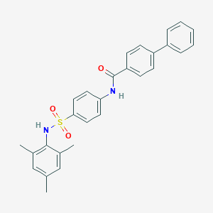 molecular formula C28H26N2O3S B322490 N-{4-[(mesitylamino)sulfonyl]phenyl}[1,1'-biphenyl]-4-carboxamide 