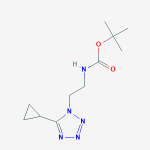 molecular formula C11H19N5O2 B3225031 tert-butyl 2-(5-cyclopropyl-1H-tetrazol-1-yl)ethylcarbamate CAS No. 1244058-84-1