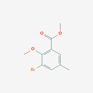 molecular formula C10H11BrO3 B3225069 Methyl 3-bromo-2-methoxy-5-methylbenzoate CAS No. 1245528-59-9