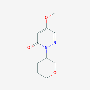 molecular formula C10H14N2O3 B3225093 5-methoxy-2-(tetrahydro-2H-pyran-3-yl)pyridazin-3(2H)-one CAS No. 1245646-65-4