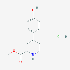molecular formula C13H18ClNO3 B3225172 Methyl 4-(4-hydroxyphenyl)piperidine-2-carboxylate hydrochloride CAS No. 1246030-24-9