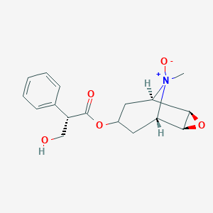 molecular formula C₁₇H₂₁NO₅ B032258 9-甲基-9-氧化-3-氧杂-9-氮杂三环[3.3.1.0~2,4~]壬-7-基 3-羟基-2-苯基丙酸酯 CAS No. 97-75-6