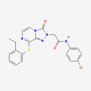molecular formula C21H18BrN5O2S B3225820 N-(4-bromophenyl)-2-{8-[(2-ethylphenyl)sulfanyl]-3-oxo-2H,3H-[1,2,4]triazolo[4,3-a]pyrazin-2-yl}acetamide CAS No. 1251545-69-3