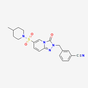 3-((6-((4-methylpiperidin-1-yl)sulfonyl)-3-oxo-[1,2,4]triazolo[4,3-a]pyridin-2(3H)-yl)methyl)benzonitrile