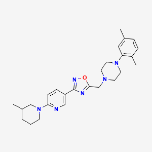 B3225910 1-(2,5-Dimethylphenyl)-4-({3-[6-(3-methylpiperidin-1-yl)pyridin-3-yl]-1,2,4-oxadiazol-5-yl}methyl)piperazine CAS No. 1251572-39-0