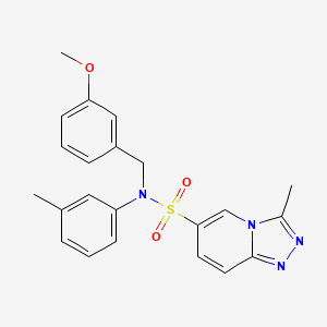 molecular formula C22H22N4O3S B3225932 N-[(3-methoxyphenyl)methyl]-3-methyl-N-(3-methylphenyl)-[1,2,4]triazolo[4,3-a]pyridine-6-sulfonamide CAS No. 1251576-94-9