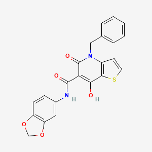 molecular formula C22H16N2O5S B3225967 N-(2H-1,3-benzodioxol-5-yl)-4-benzyl-7-hydroxy-5-oxo-4H,5H-thieno[3,2-b]pyridine-6-carboxamide CAS No. 1251596-33-4