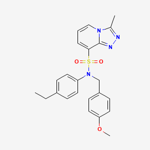 molecular formula C23H24N4O3S B3225995 N-(4-ethylphenyl)-N-[(4-methoxyphenyl)methyl]-3-methyl-[1,2,4]triazolo[4,3-a]pyridine-8-sulfonamide CAS No. 1251606-26-4