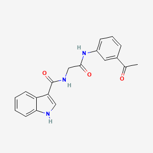 molecular formula C19H17N3O3 B3226003 N-(3-acetylphenyl)-2-[(1H-indol-3-yl)formamido]acetamide CAS No. 1251608-78-2