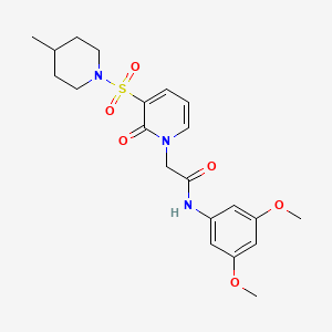 molecular formula C21H27N3O6S B3226010 N-(3,5-dimethoxyphenyl)-2-(3-((4-methylpiperidin-1-yl)sulfonyl)-2-oxopyridin-1(2H)-yl)acetamide CAS No. 1251609-00-3