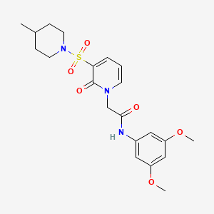 B3226010 N-(3,5-dimethoxyphenyl)-2-(3-((4-methylpiperidin-1-yl)sulfonyl)-2-oxopyridin-1(2H)-yl)acetamide CAS No. 1251609-00-3