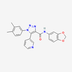 molecular formula C23H19N5O3 B3226037 N-(2H-1,3-benzodioxol-5-yl)-1-(3,4-dimethylphenyl)-5-(pyridin-3-yl)-1H-1,2,3-triazole-4-carboxamide CAS No. 1251613-74-7