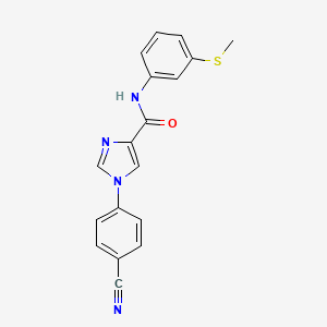 molecular formula C18H14N4OS B3226042 1-(4-cyanophenyl)-N-(3-(methylthio)phenyl)-1H-imidazole-4-carboxamide CAS No. 1251619-58-5