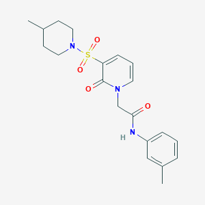molecular formula C20H25N3O4S B3226051 N-(3-methylphenyl)-2-{3-[(4-methylpiperidin-1-yl)sulfonyl]-2-oxo-1,2-dihydropyridin-1-yl}acetamide CAS No. 1251629-64-7