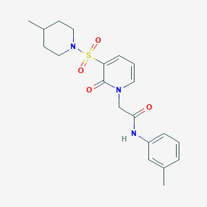 N-(3-methylphenyl)-2-[3-[(4-methylpiperidin-1-yl)sulfonyl]-2-oxopyridin-1(2H)-yl]acetamide