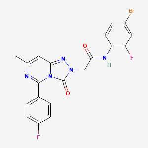 molecular formula C20H14BrF2N5O2 B3226064 N-(4-bromo-2-fluorophenyl)-2-[5-(4-fluorophenyl)-7-methyl-3-oxo-2H,3H-[1,2,4]triazolo[4,3-c]pyrimidin-2-yl]acetamide CAS No. 1251631-39-6
